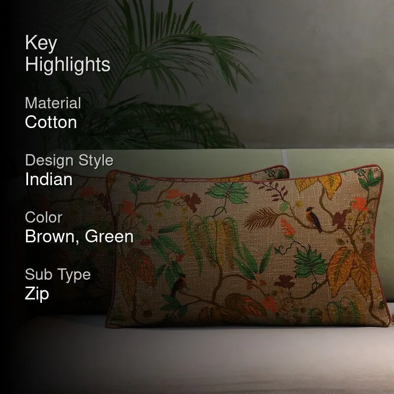 India Circus Frond & Bloom Cotton Cushion Cover - Set Of Two media 2