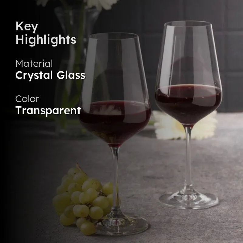 Stella Bohemia Crystal Red Wine Glasses (350 mL Each) - Set Of Six media 2