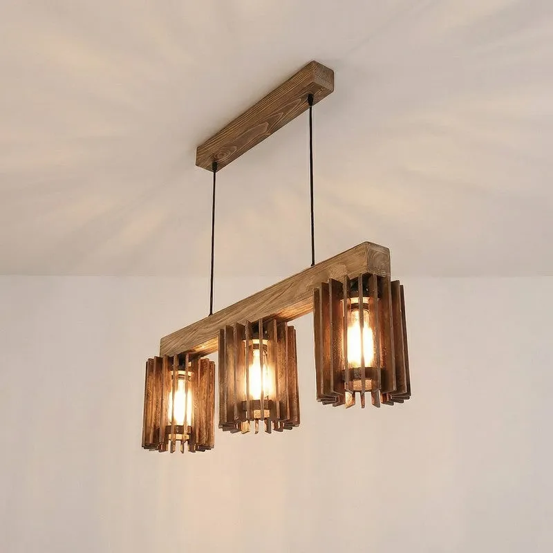 TriFacet Wooden Ceiling Lamp - Brown media 5