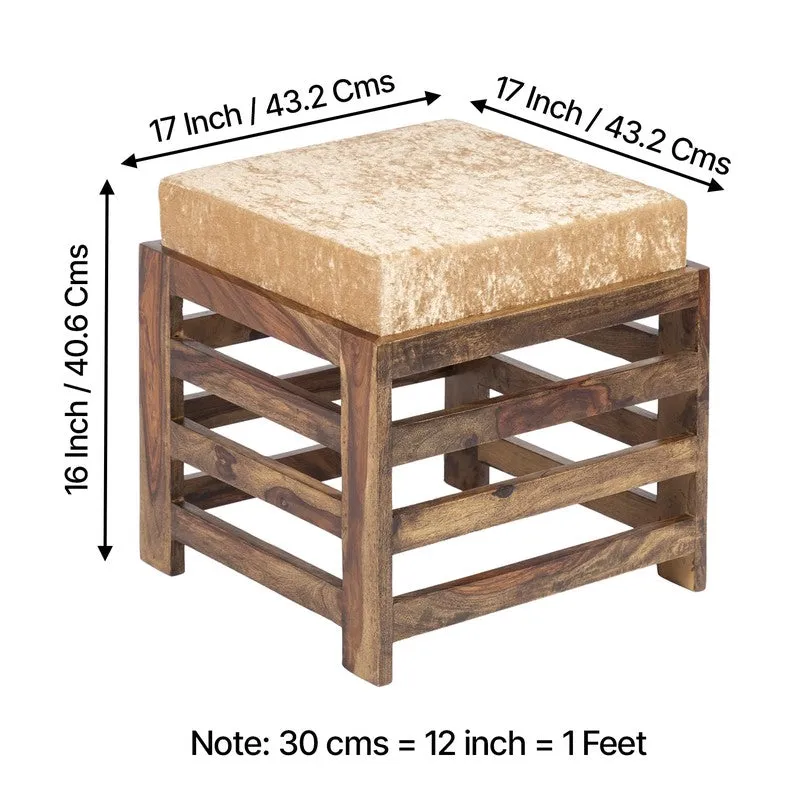 Uvaro Sheesham Wooden Bench with Stool (Beige) - Two Piece Set media 10