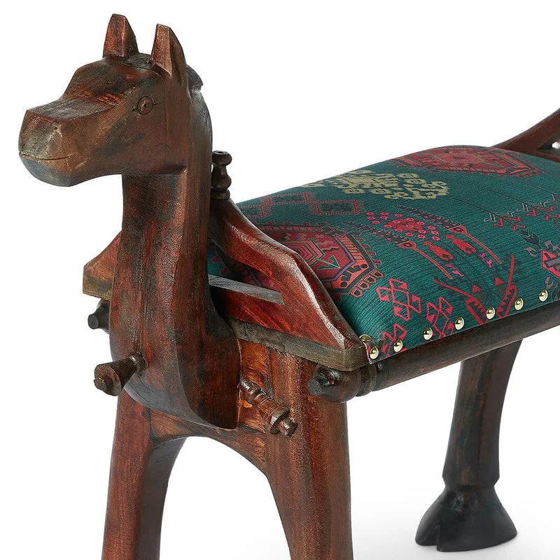 India Circus Acacia Wood Mirage Camel Pouffe media 6