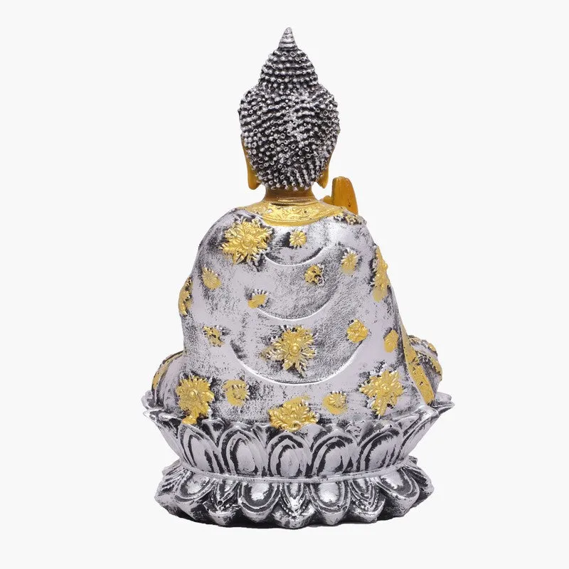 Solace Buddha Polyresin Idol (15 inches) - Silver media 5