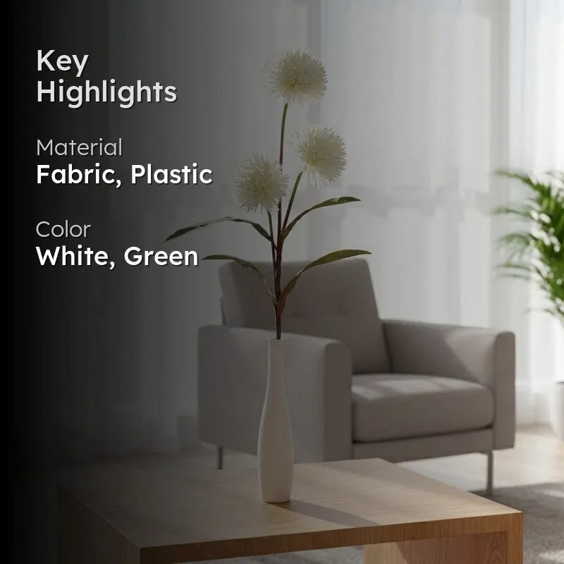 Autumn Chrysanthemum Artificial Flower Stem - White media 2