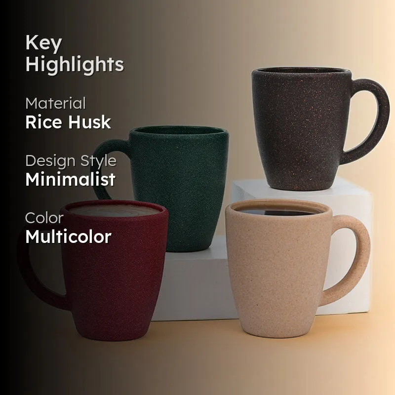 Natura Brew Rice Husk Coffee Mug (300 mL Each) - Set of Four media 2