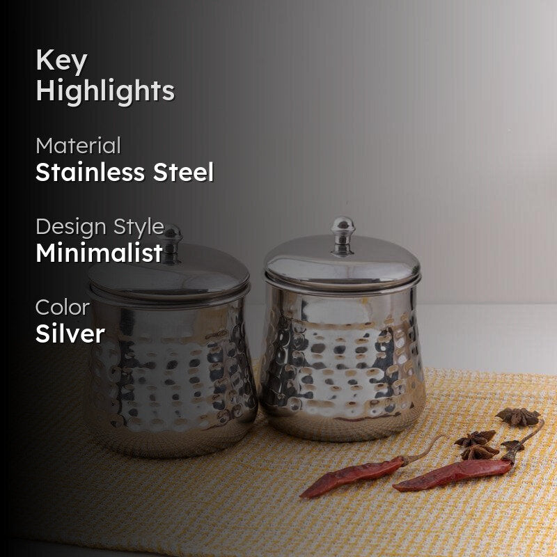 Vintage Charm Hammered Canister (300 mL Each) - Set Of Two media 2