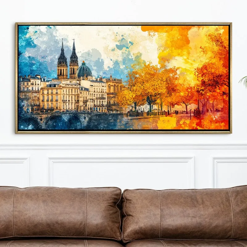 Autumn Reflections Canvas Wall Painting With Frame media 4