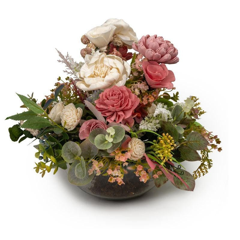 Eldarine Solawood Floral Bunch With Glass Pot media 3
