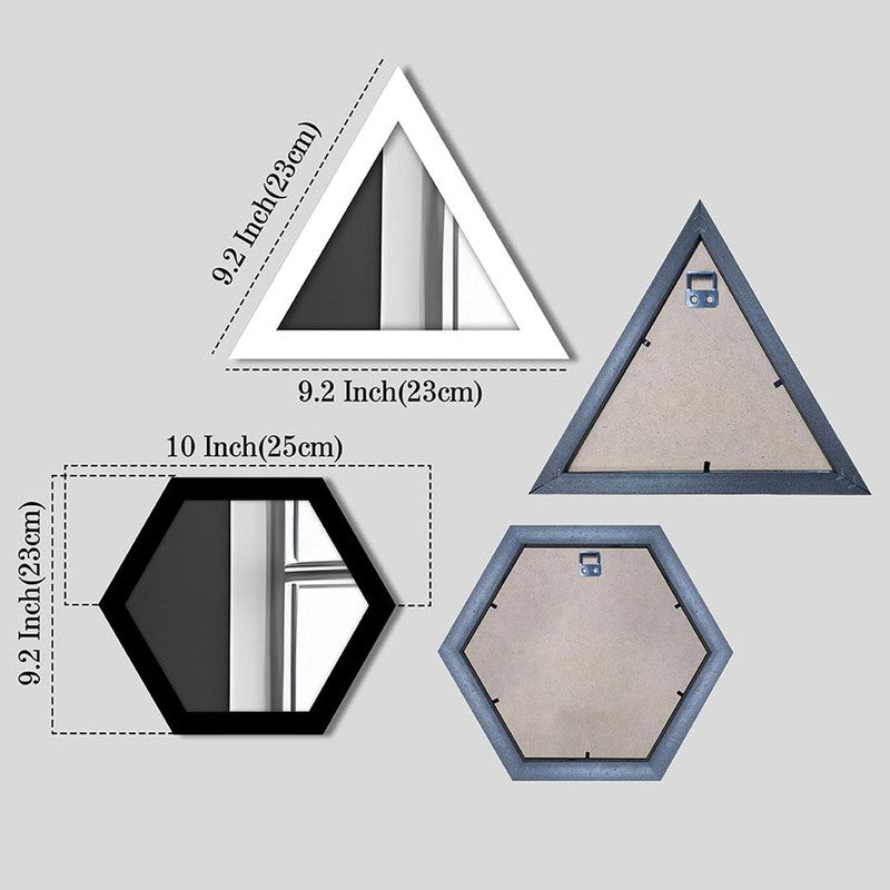Facet Glow Wall Mirror (White,Black)- Set of Three media 7