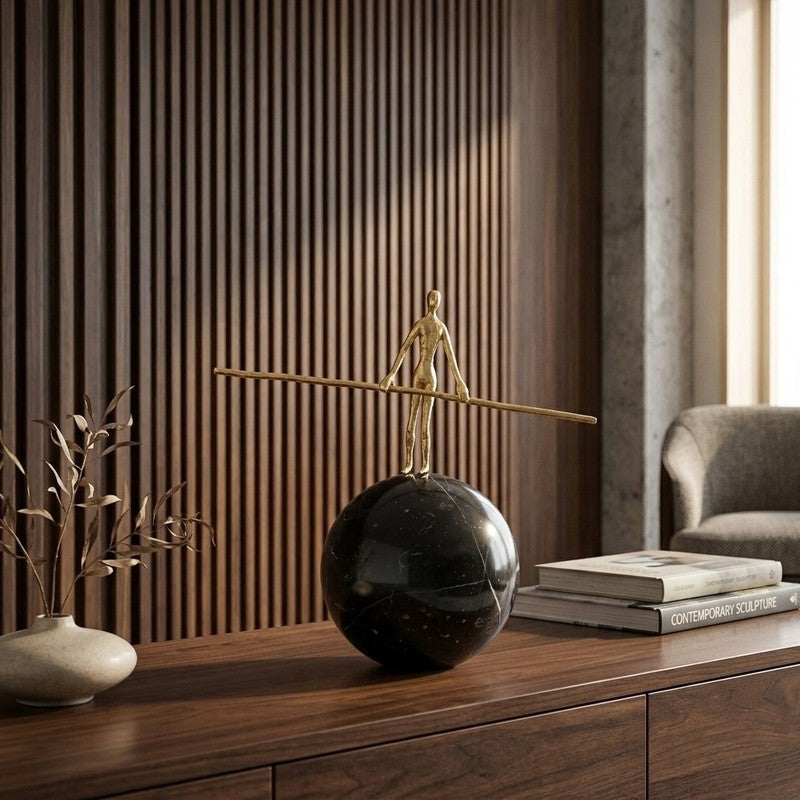Virelle Muse Brass & Marble Showpiece