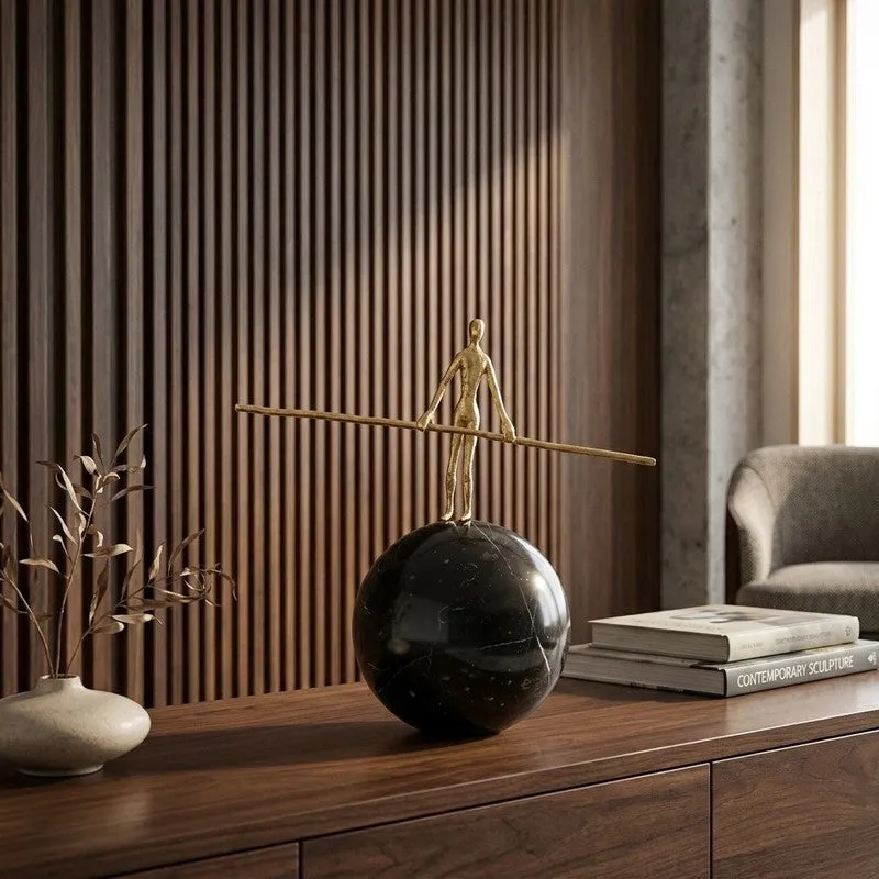 Virelle Muse Brass & Marble Showpiece media 1