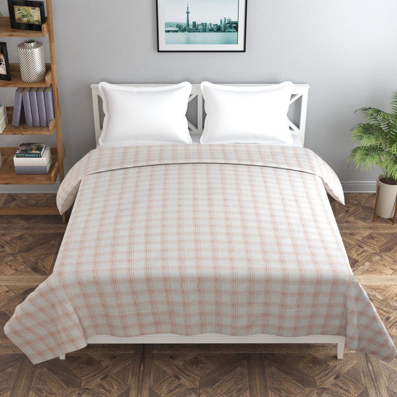Trellis Tranquility Cotton Duvet Cover (Brown) - 210 TC' media 4