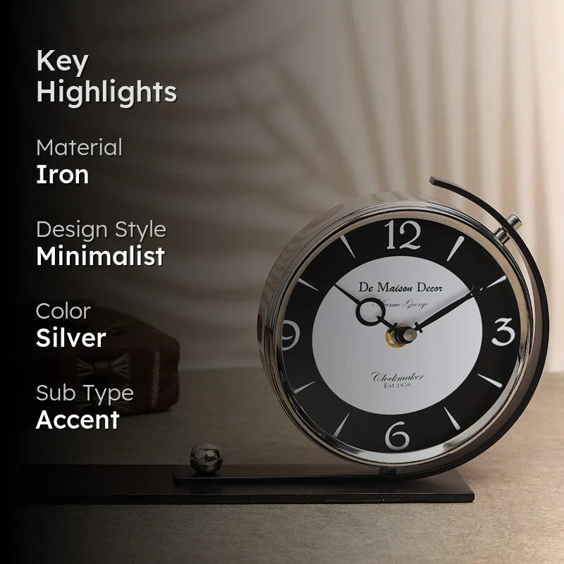 Dextri Analog Table Clock - Silver media 2