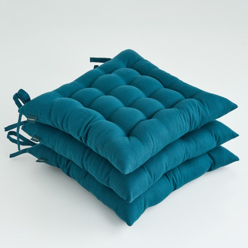Savra Cotton Chair Pad (Green) - Set Of Three media 3