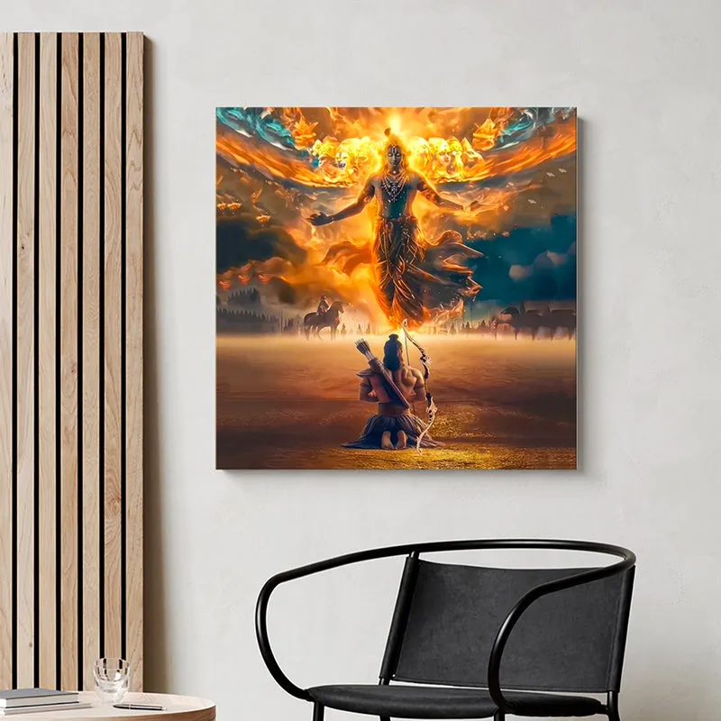 Divine Lord Krishna Poly Canvas Wall Painting media 1