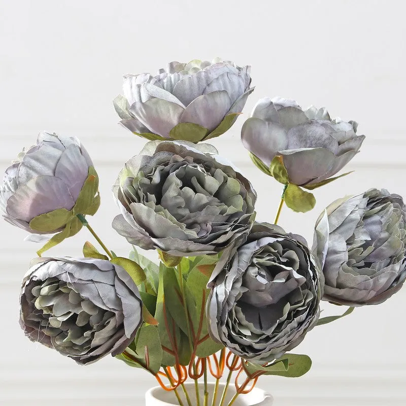 Blushira Rose Fabric Artificial Flower - Grey media 5