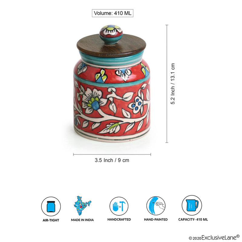 Panchmi Flora Handpainted Storage Jar - 410 mL media 6