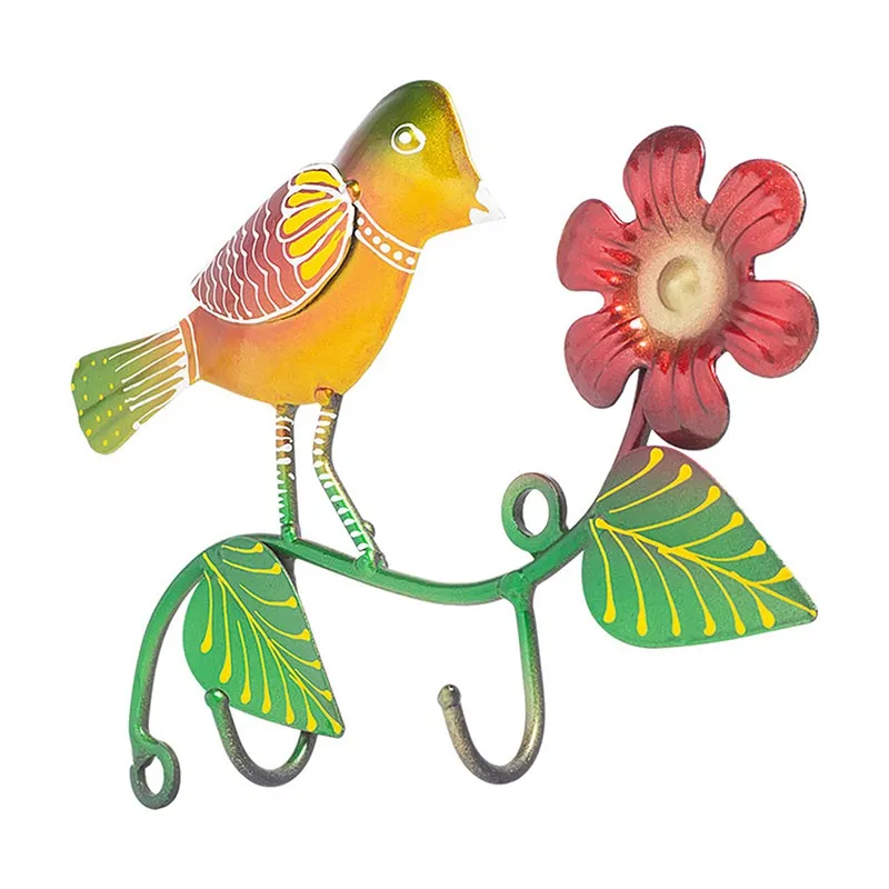 Bird Bliss Handpainted Key Holder - Yellow & Green media 4