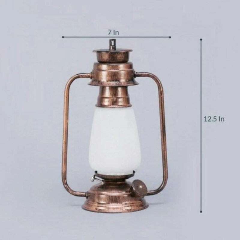 Grio Glam Lantern Glass Table Lamp - Copper,White media 4