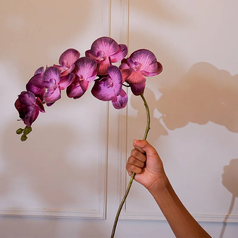 Faux Silicon Orchid Flower Stick (Purple) - 38 CM media 1