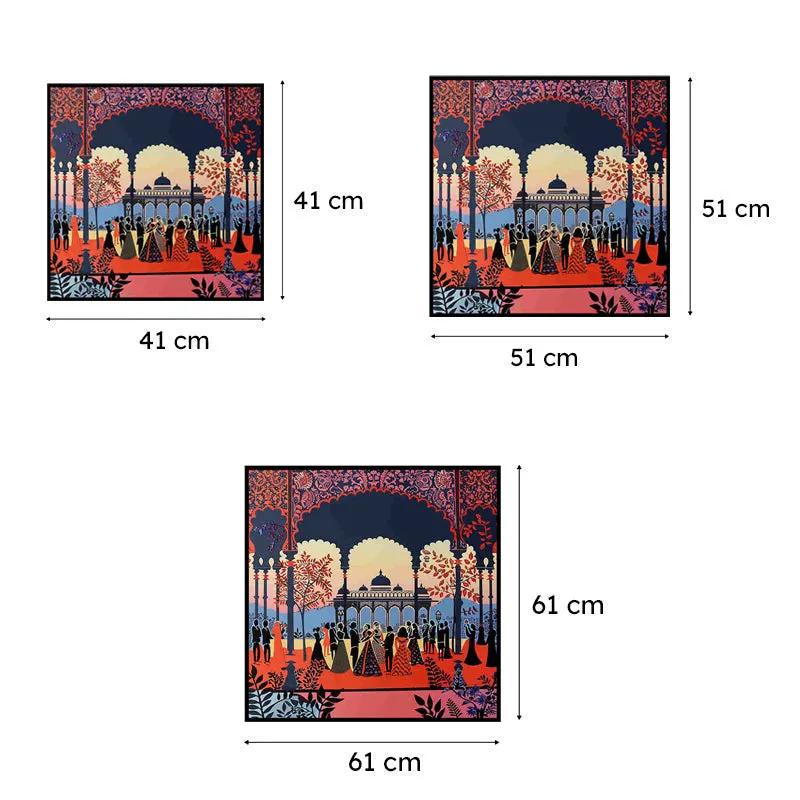Mughal Sabha Canvas Wall Art With Frame media 6