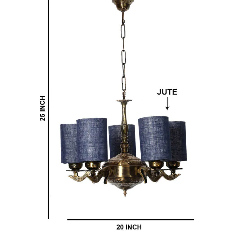 Misha Cylindrical Golden Antique Ceiling Lamp media 6
