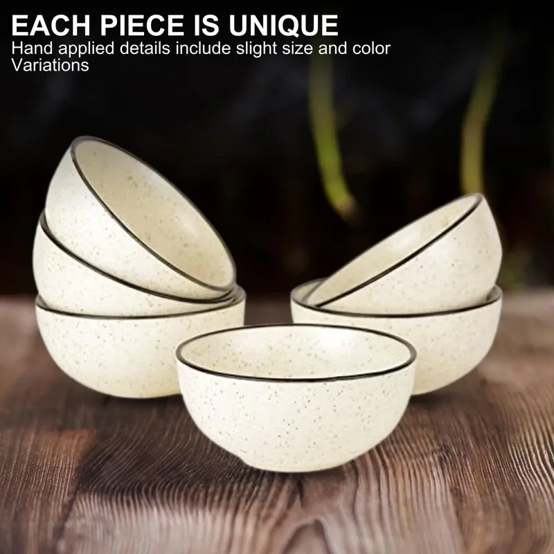Annapurna Ceramic Snack Bowls (White, 200 mL Each) - Set Of Six media 6
