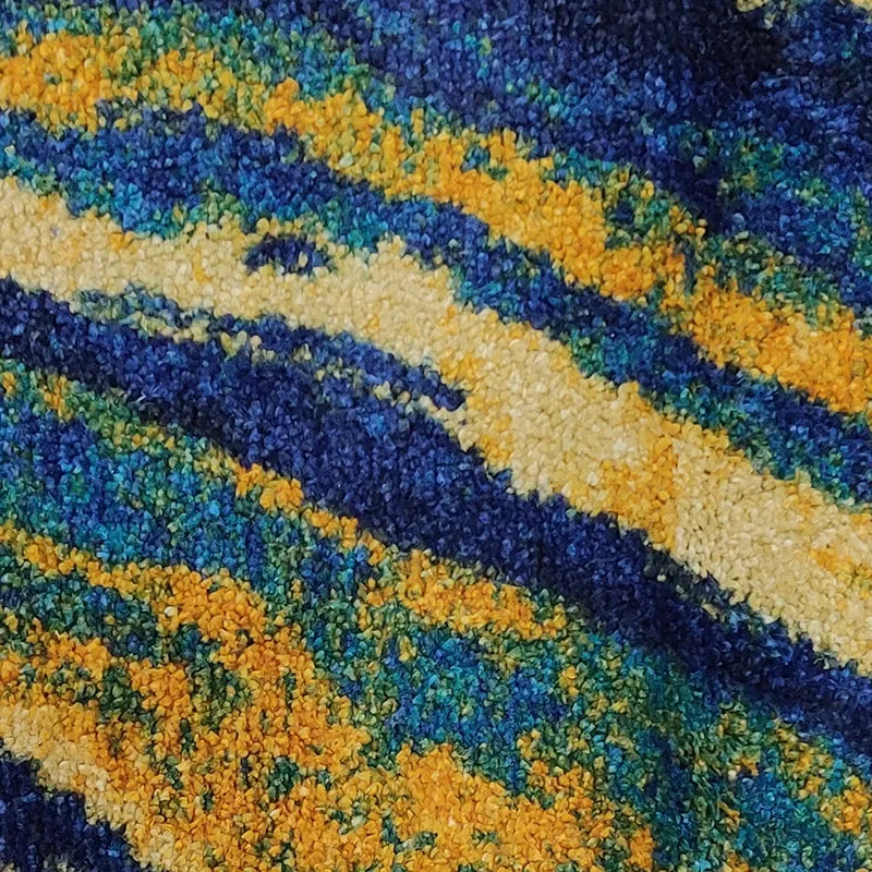 Brenna Abstract Micro Fiber Runner Rug - Blue media 4