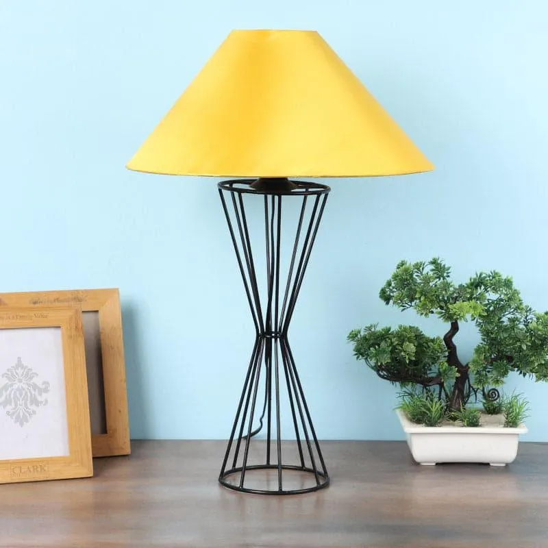 Sunglow Briar Fabric Table Lamp - Yellow,Black media 3