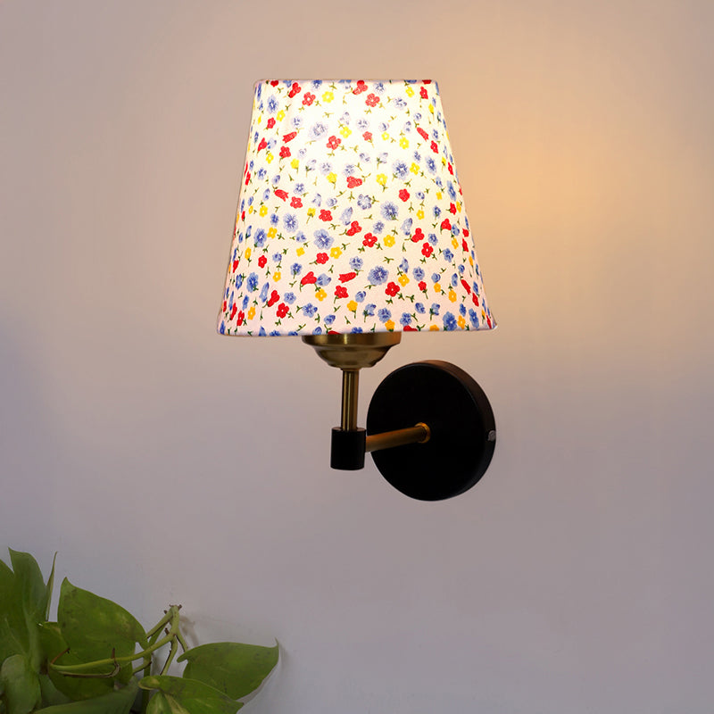 Tiny Fleur Printed Steel & Cotton Wall Lamp