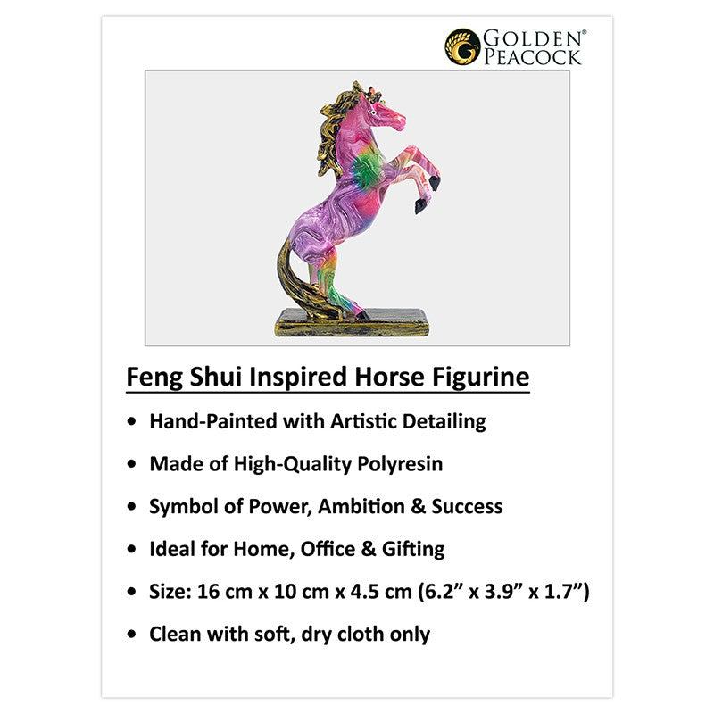 Colorful Rearing Horse Showpiece - Pink media 6