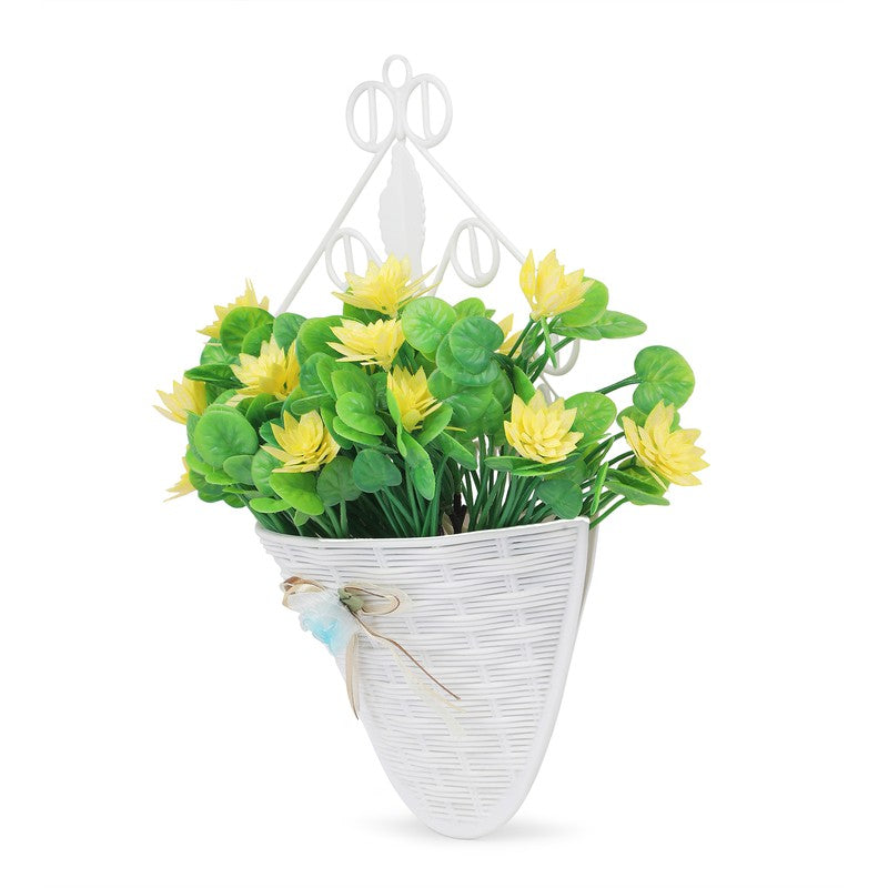 Chromixa Artificial Flower With Wall Pot(Yellow) - Set Of Two media 5