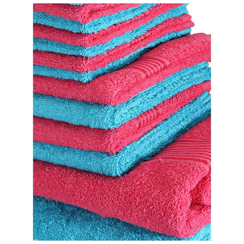Comfora Towel Set (Sky Blue,Pink) - Fourteen Piece Set media 7