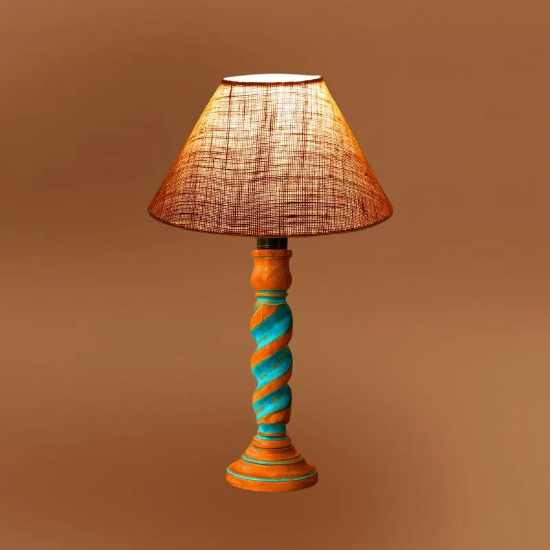 Elara Kyra Wooden Table Lamp - Beige media 7