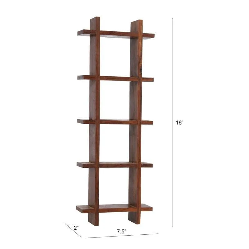 Cora Wooden Wall Shelf With Pot - Six Piece Set media 5