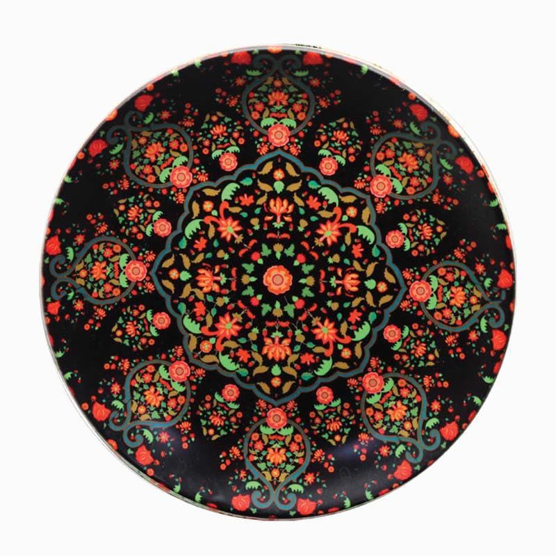 Ornate Mughal Decorative Plate - Black media 5