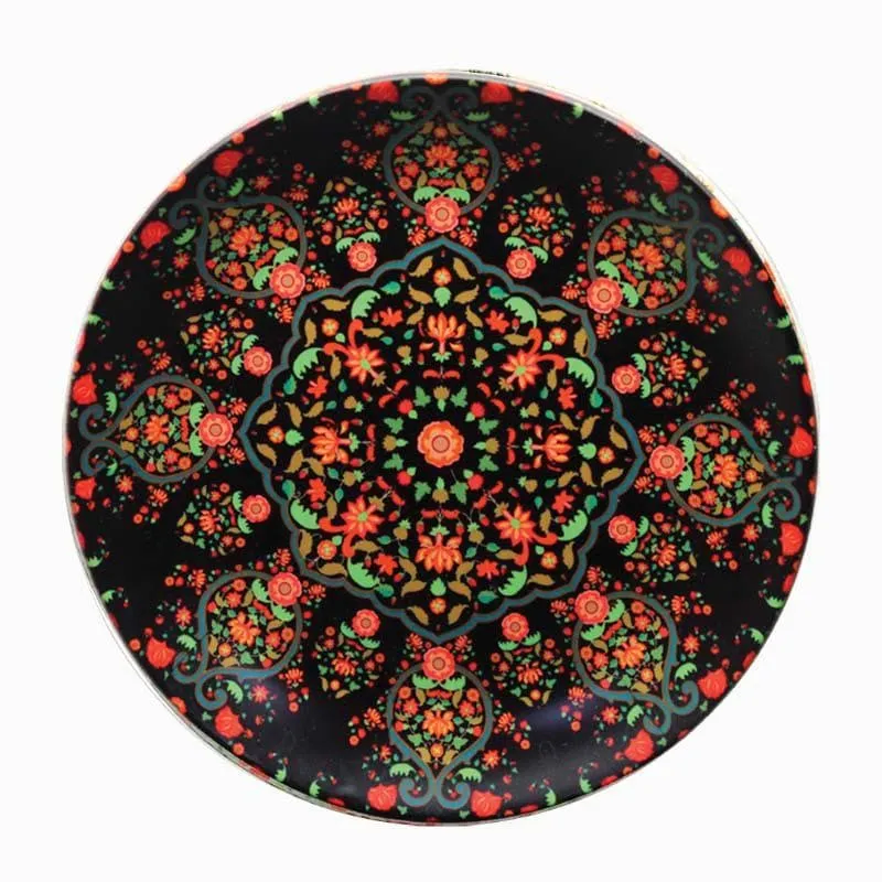 Ornate Mughal Decorative Plate - Black media 5