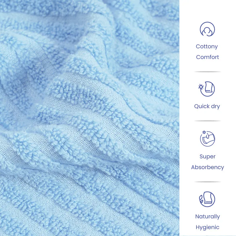 Micro Cotton LuxeDry Striped Bath Towel - Blue media 7