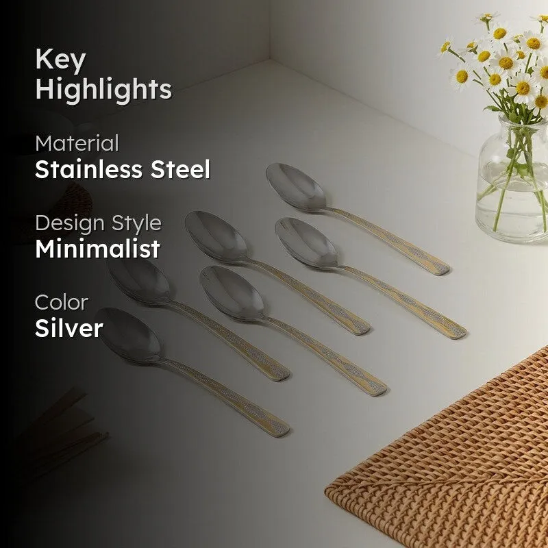 Tosca Stainless Steel Spoons (19 CM) - Set of Six media 2