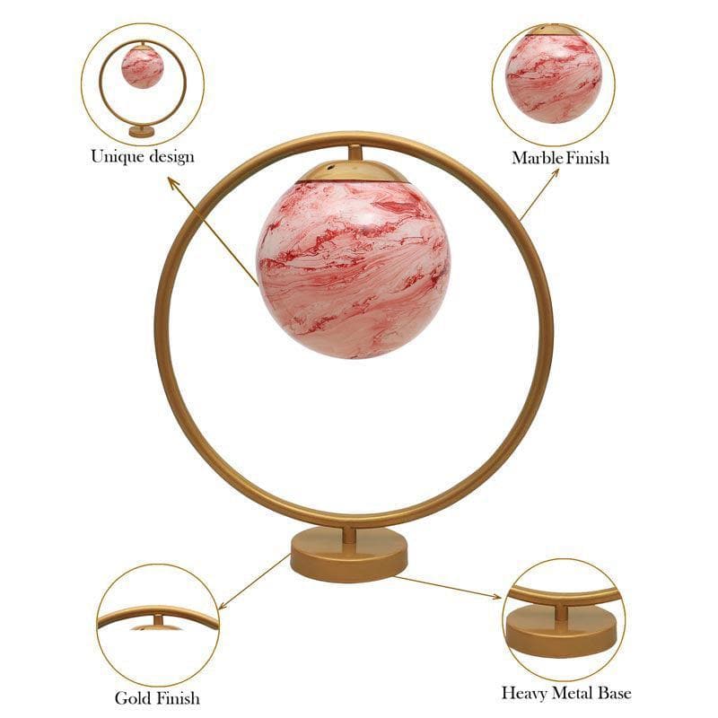 Naomi Marble Table Lamp - Red,Gold media 4