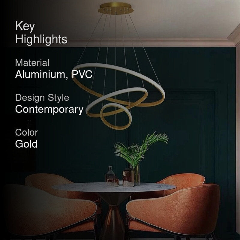 Sky Drop LED Modern Aluminium Ceiling Lamp - Gold media 2