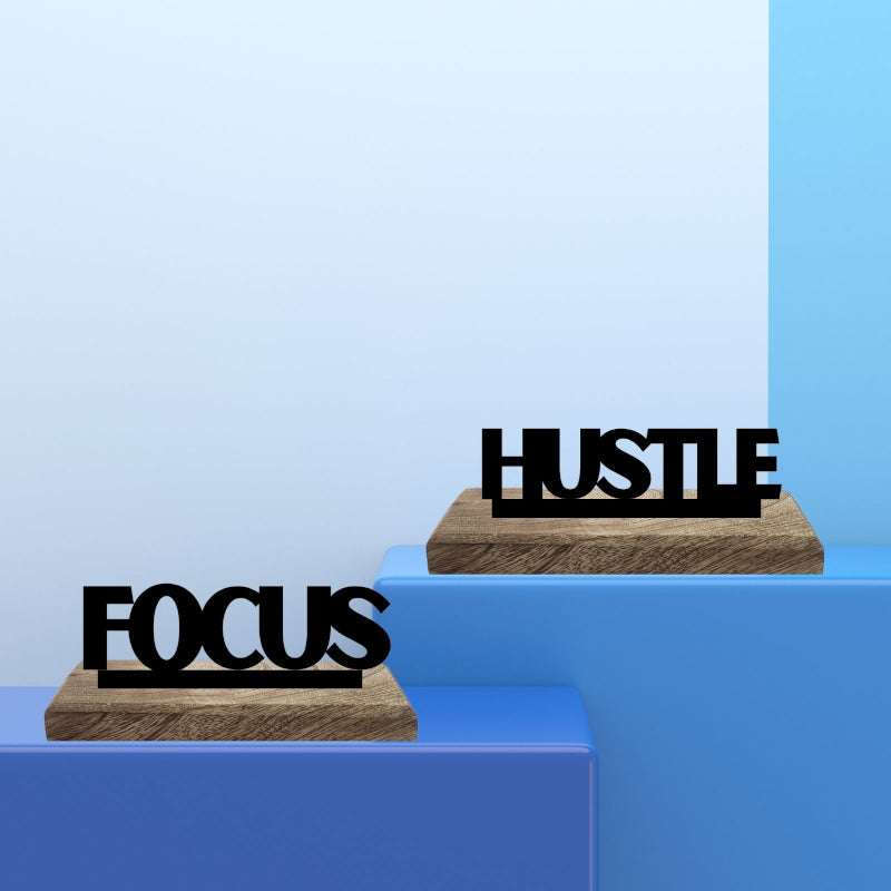 Dynamic Determination Typography Showpiece - Set Of Two