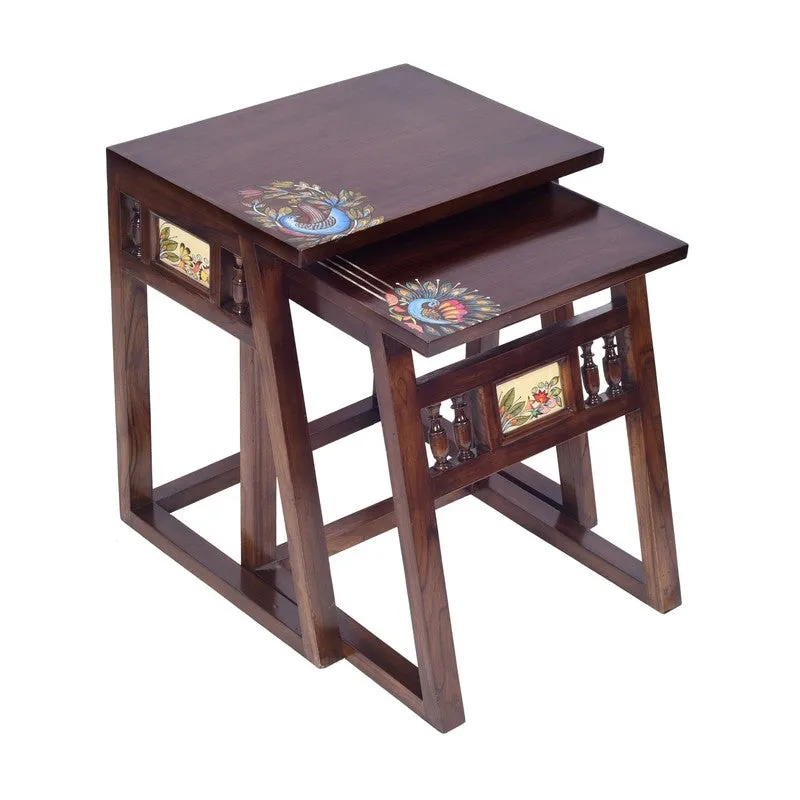 Milo Teak Wood Nesting Stools - Set of Two media 4
