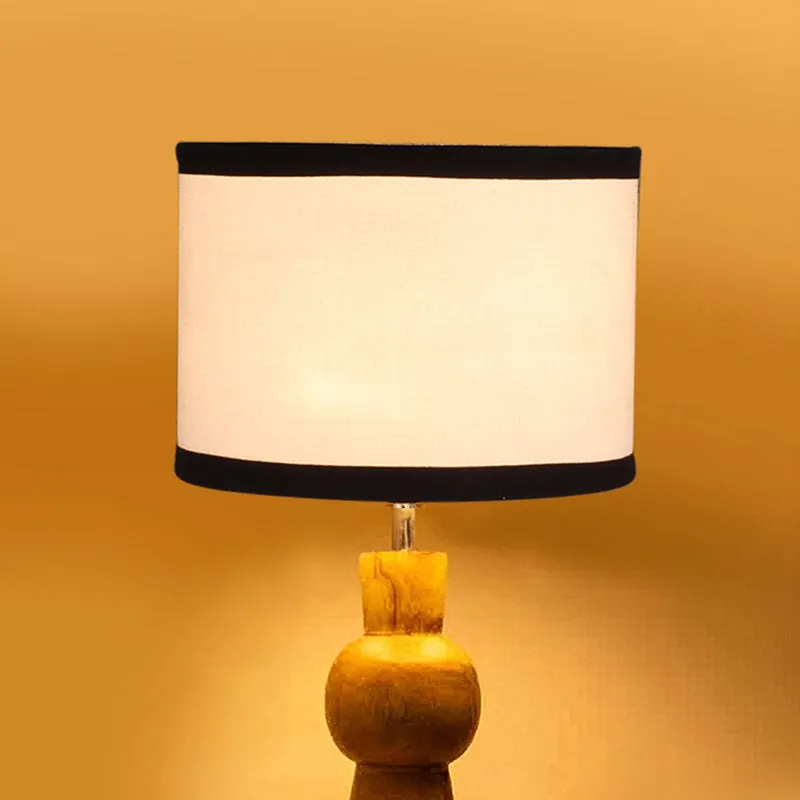 Angler Edge Wooden Table Lamp - White,Brown,Black media 4