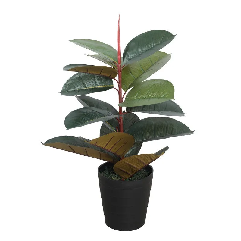 Urban Luxe Artificial Rubber Plant Without Pot - 2.1 Feet media 3