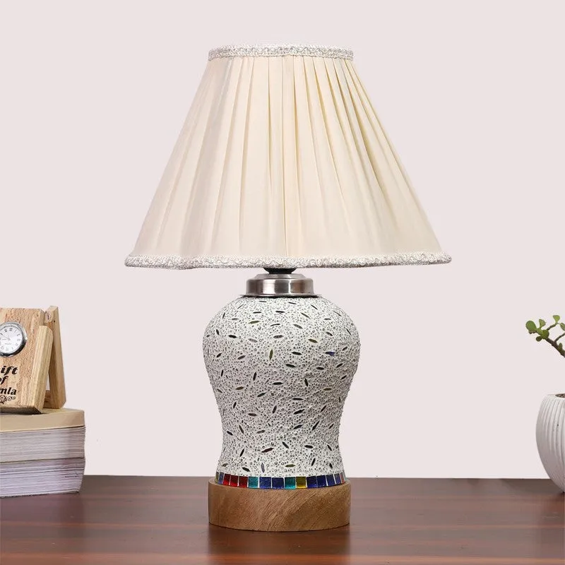 Nivora Pleated Wooden Table Lamp - Multicolor media 4