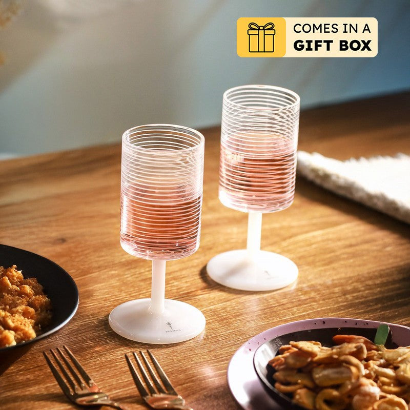 String Liner Wine Glasses (140 mL Each) - Set Of Two