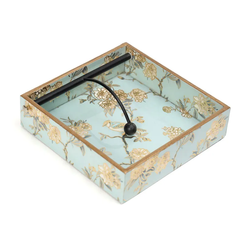 Elegant Blue Floral MDF Tissue Holder media 3