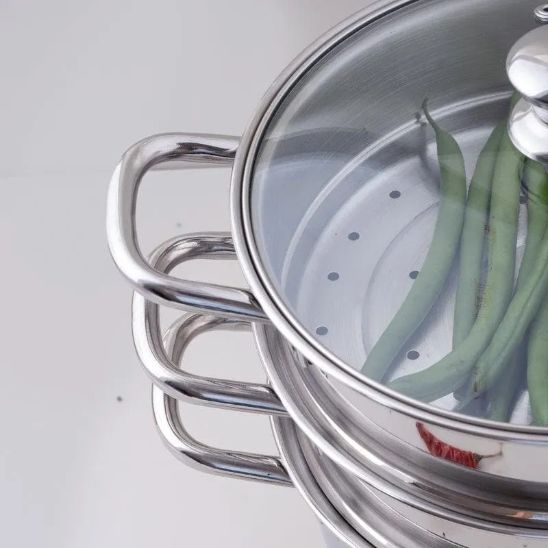 Edamame 3 Tier Induction Safe Steamer - 2700 ML / 8 Inches media 3
