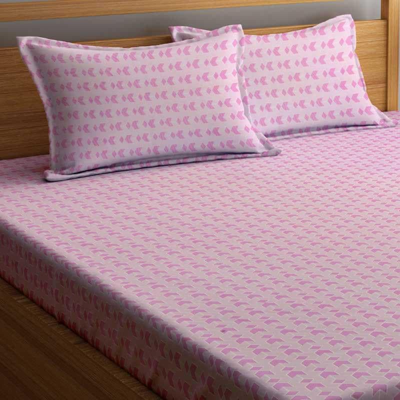 Miniature Mosaic - Pink Microfiber Bedsheet - 300 GSM media 5