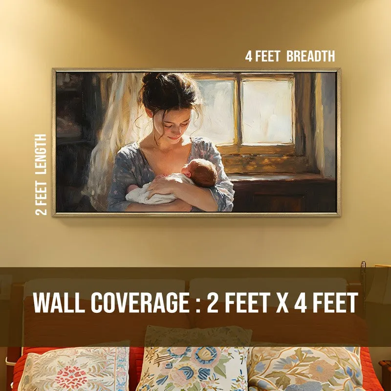 Maternal Grace Canvas Wall Painting With Frame media 8